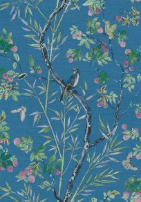 Claire Wallpaper by Thibaut Navy