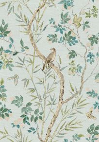 Claire Wallpaper by Thibaut Spa Blue