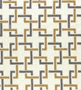Sekai Fabric by Clarke & Clarke Charcoal/Cinnamon
