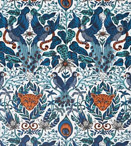Emma J Shipley Amazon Wallpaper by Clarke & Clarke Blue