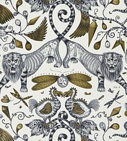 Emma J Shipley Extinct Wallpaper by Clarke & Clarke Gold
