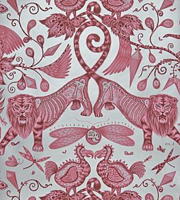 Emma J Shipley Extinct Wallpaper by Clarke & Clarke Magenta