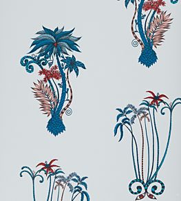 Emma J Shipley Jungle Palms Wallpaper by Clarke & Clarke Blue