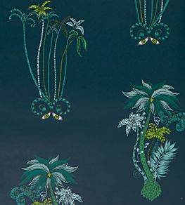 Emma J Shipley Jungle Palms Wallpaper by Clarke & Clarke Navy