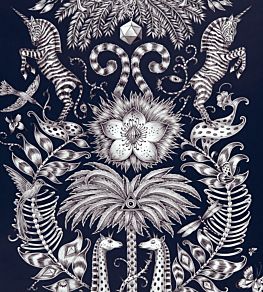 Emma J Shipley Kruger Wallpaper by Clarke & Clarke Navy