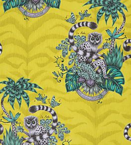 Emma J Shipley Lemur Wallpaper by Clarke & Clarke Lime