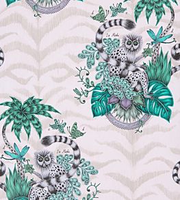 Emma J Shipley Lemur Wallpaper by Clarke & Clarke Pink