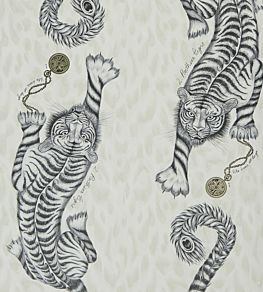 Emma J Shipley Tigris Wallpaper by Clarke & Clarke Monochrome