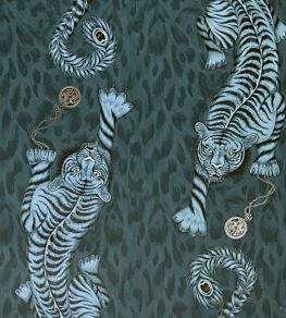 Emma J Shipley Tigris Wallpaper by Clarke & Clarke Navy