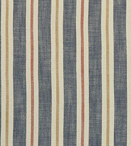 Sackville Stripe Fabric by Clarke & Clarke Midnight/Spice