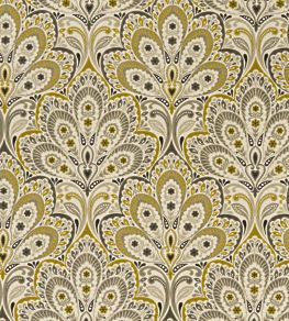 Persia Fabric by Clarke & Clarke Charcoal / Ochre