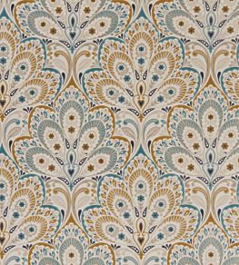 Persia Fabric by Clarke & Clarke Teal / Spice