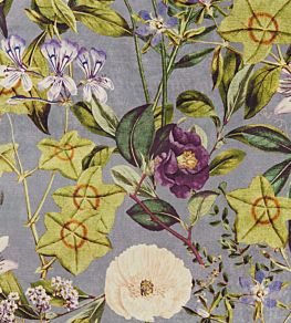 Passiflora Fabric by Clarke & Clarke Slate / Amethyst