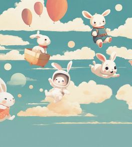 Cloud Hopping Mural by Today Interiors Blue