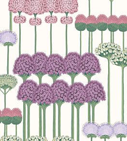 Allium Wallpaper by Cole & Son Mulberry, Blush & Lilac on White