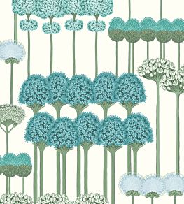 Allium Wallpaper by Cole & Son Teal & Jade on White