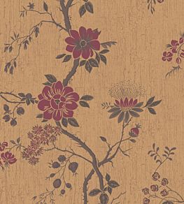 Camellia Wallpaper by Cole & Son Crimson on Metallic Gold