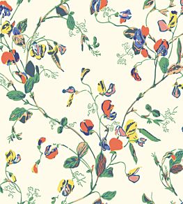 Sweet Pea Wallpaper by Cole & Son Autumnal Multi on Cream