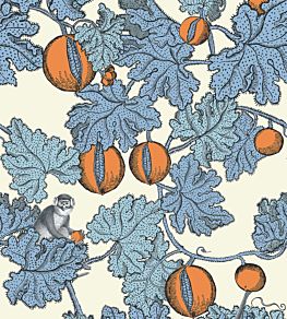 Frutto Proibito Wallpaper by Cole & Son Cerulean & Orange