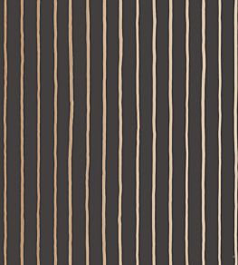 College Stripe Wallpaper by Cole & Son Charcoal/Gold