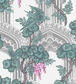 Babylon Wallpaper by Cole & Son Teal/Pink