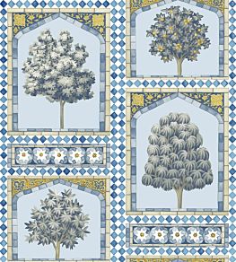 Sultans Palace Wallpaper by Cole & Son China Blue/Ochre