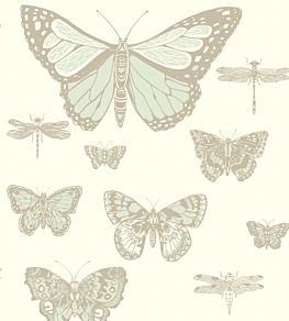Butterflies & Dragonflies Wallpaper by Cole & Son Duck Egg & Ivory