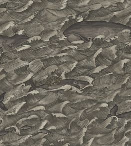 Melville Wallpaper by Cole & Son Metallic Charcoal