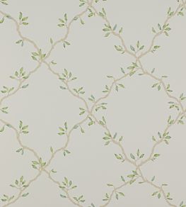 Leaf Trellis Wallpaper by Colefax and Fowler Ivory/Green
