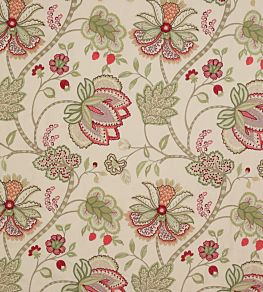Baptista Linen Fabric by Colefax and Fowler Pink/Green