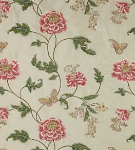 Oriental Poppy Fabric by Colefax and Fowler Pink/Green