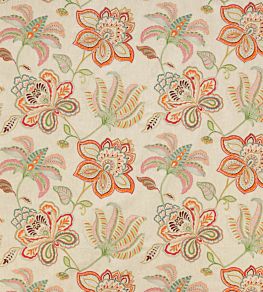 Oriana Fabric by Colefax And Fowler Red / Teal