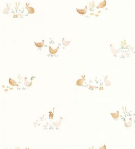 Companions Of The Farm Wallpaper by Casadeco Terracotta