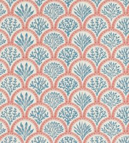 Coralli Wallpaper by Jane Churchill Red/Indigo