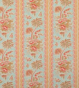 Coromandel Fabric by Marvic Blue/Coral