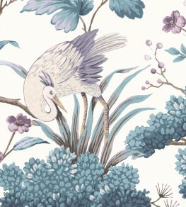 Crane Bird Fabric by Woodchip & Magnolia Japanese Blue