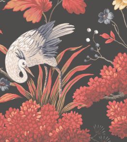 Crane Bird Fabric by Woodchip & Magnolia Japanese Red