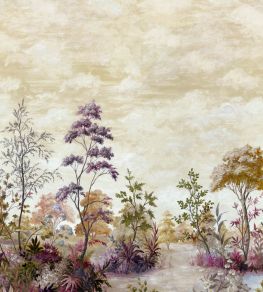 Cumbria Mural by Anna French Eggplant on Pearl
