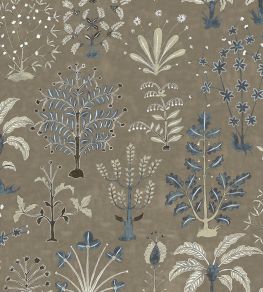 Cynthia Wallpaper by Josephine Munsey Mushroom and Blue
