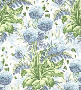 Dahlia Wallpaper by Anna French Sky on White