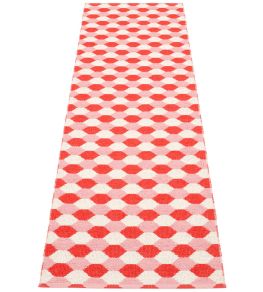 Dana Runner Rug by Pappelina Coral Red/Piglet/Vanilla