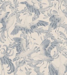 Dancing Crane Wallpaper by Borastapeter Blue