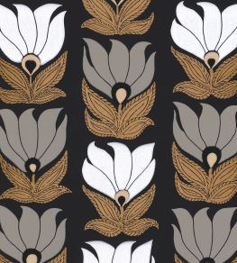 Dauphine Wallpaper by Casamance Noir / Dore