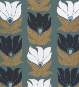 Dauphine Wallpaper by Casamance Vert De Gris / Dore