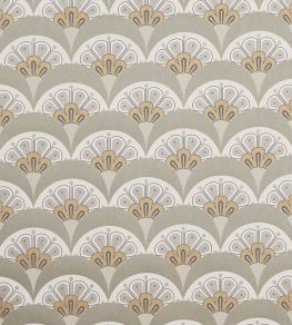 Deco Scallop Wallpaper by Liberty Pewter White