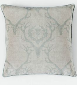 Deer Damask Cushion 60 x 60cm by Barneby Gates Duck egg