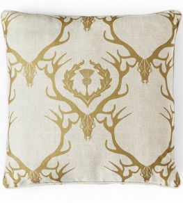 Deer Damask Cushion 60 x 60cm by Barneby Gates Gold