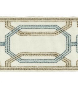 Delano Octagon Braid Trimming by Colefax and Fowler Aqua