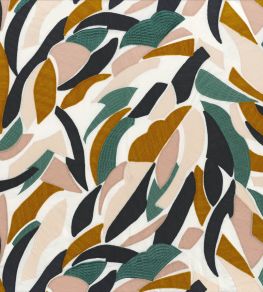Defile Fabric by Casamance Ocre/Celadon/Anthracite