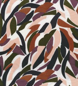 Defile Fabric by Casamance Orange Brulee/Olive/Anthracite